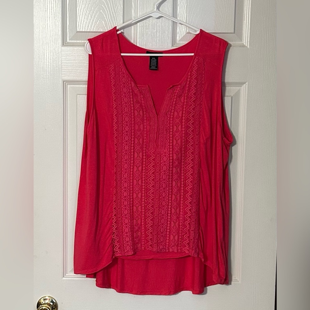RXB Vibrant Red Sleeveless Blouse‎